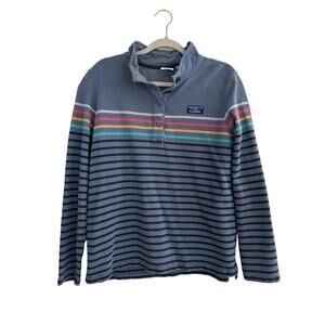 Women’s L.L. Bean Vintage Style Pullover with Denim Moc Neck Blue Size L